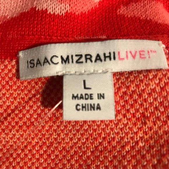 Isaac Mizrahi Zebra Stripe Button Front Sweater-SZ L - Picture 11 of 12